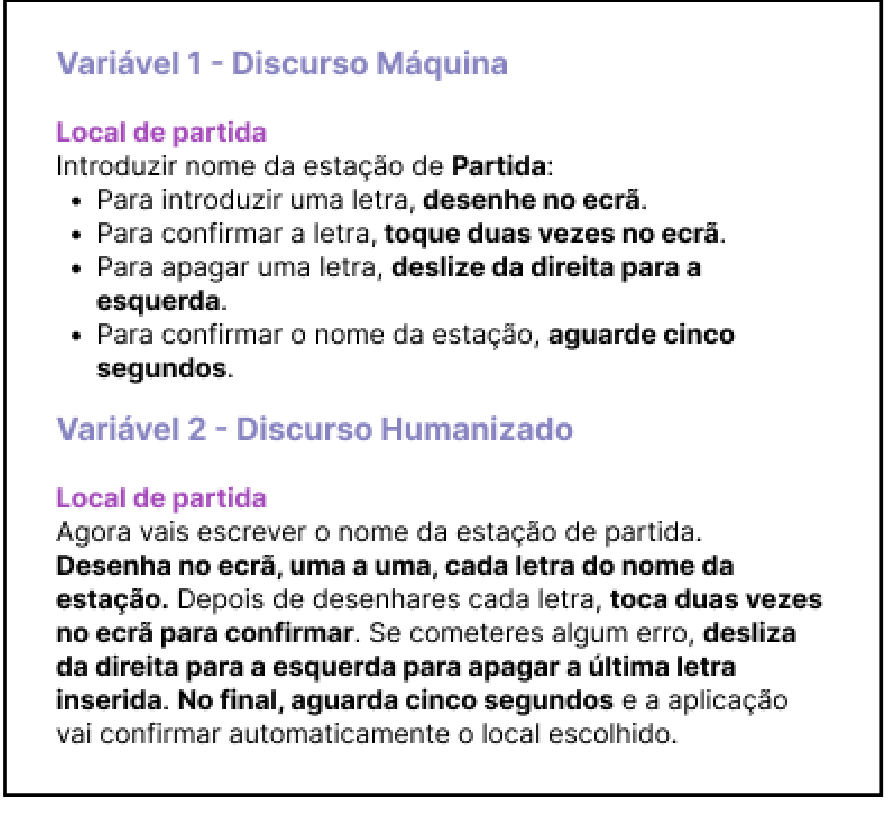 The same instruction step written in machine-like speech vs. humanized speech